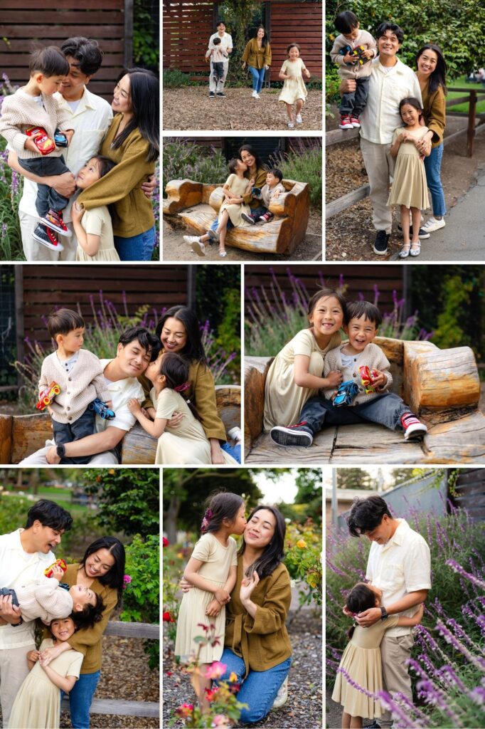Family hugging during Bay Area Mini Sessions at Washington Park, Burlingame – Ellobelle Photography