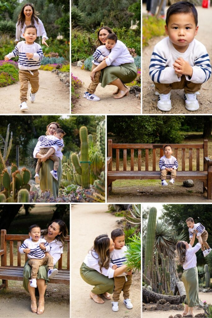 Playful mother and son session in Arizona Cactus Garden, Bay Area photography location – Ellobelle Photography
