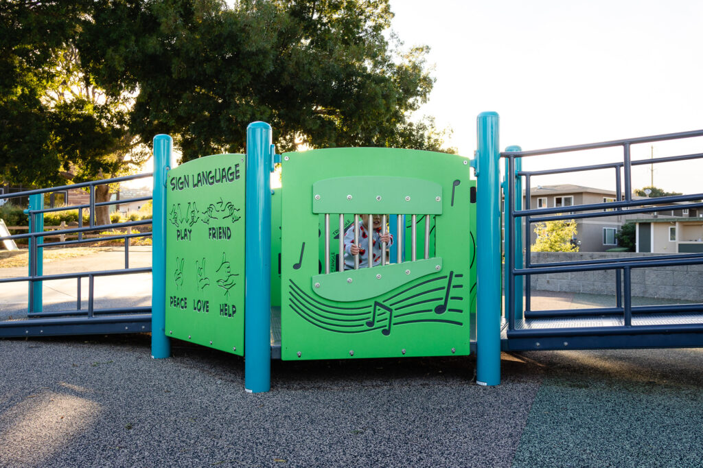 Sign language learning panel and Music Panel at Millbrae Central Park inclusive playground – Ellobelle Photography
