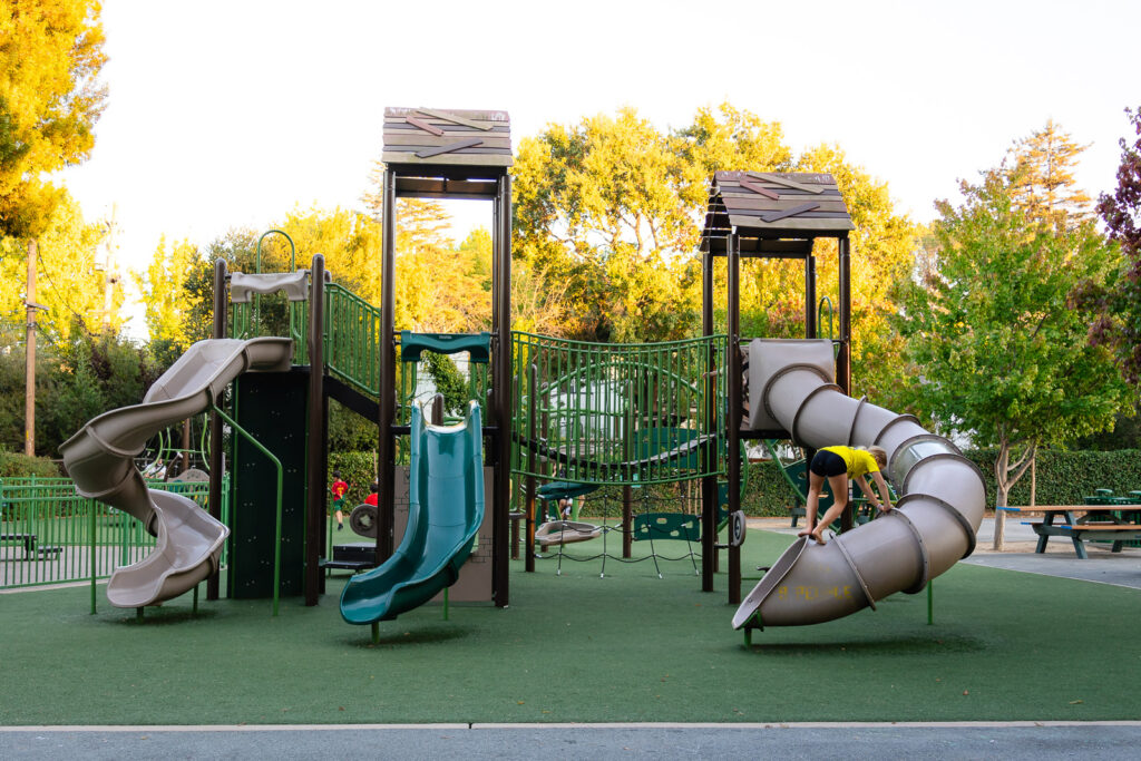 Village Park Playground Burlingame with twist slides – Ellobelle Photography
