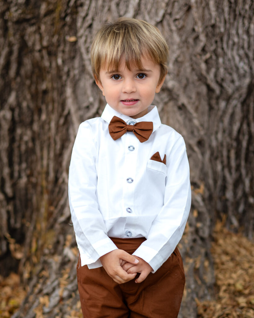 Natural light Bay Area school portraits on soft outdoor backdrop captured in San Mateo County