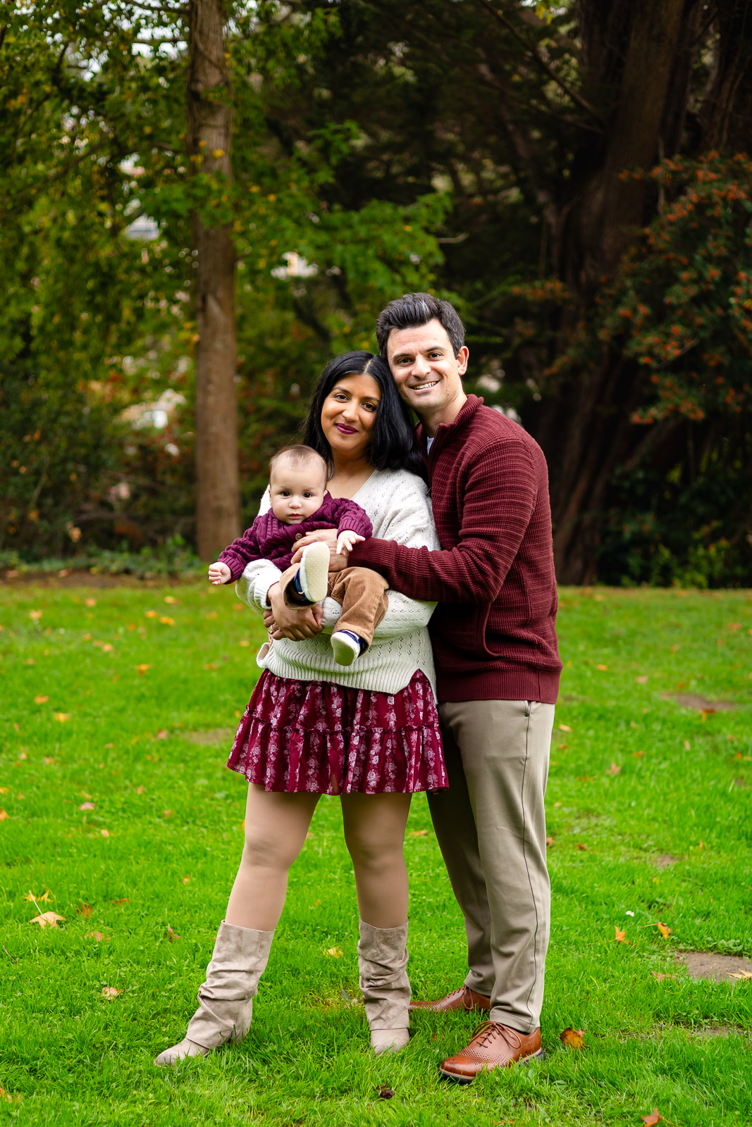 Family standing together for a portrait at Millbrae Meadows Park Millbrae Bay Area Ellobelle Photography
