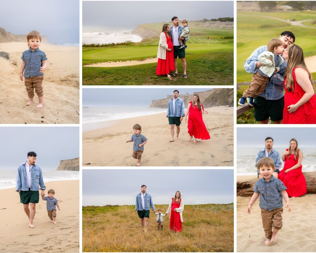 Family session at Manhattan Beach and the Ritz Carlton coastline in Half Moon Bay.
